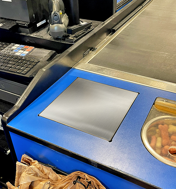 Some retailers build the APS scale into their countertop checkout stations